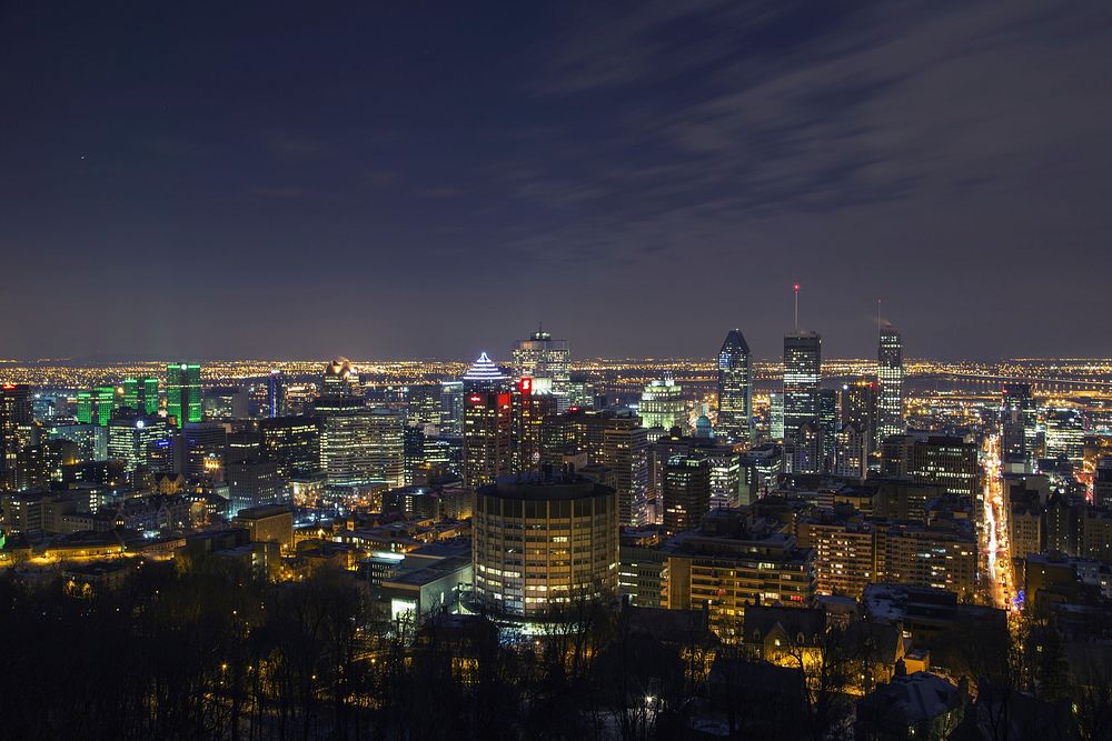 Montreal city at night. Free public domain CC0 image.