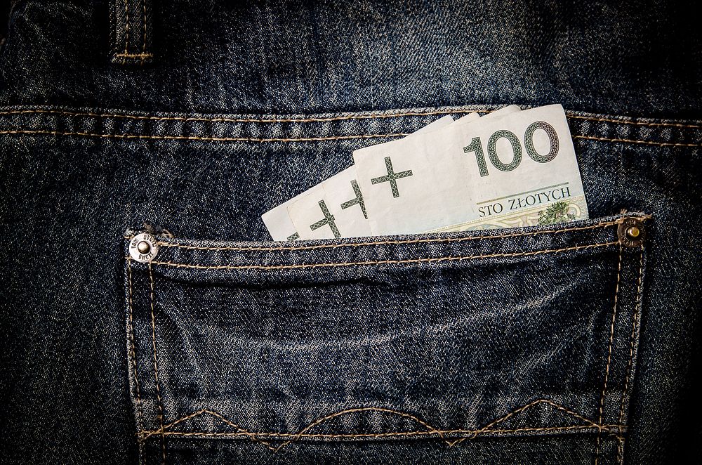 Money in back pocket. Free public domain CC0 image.