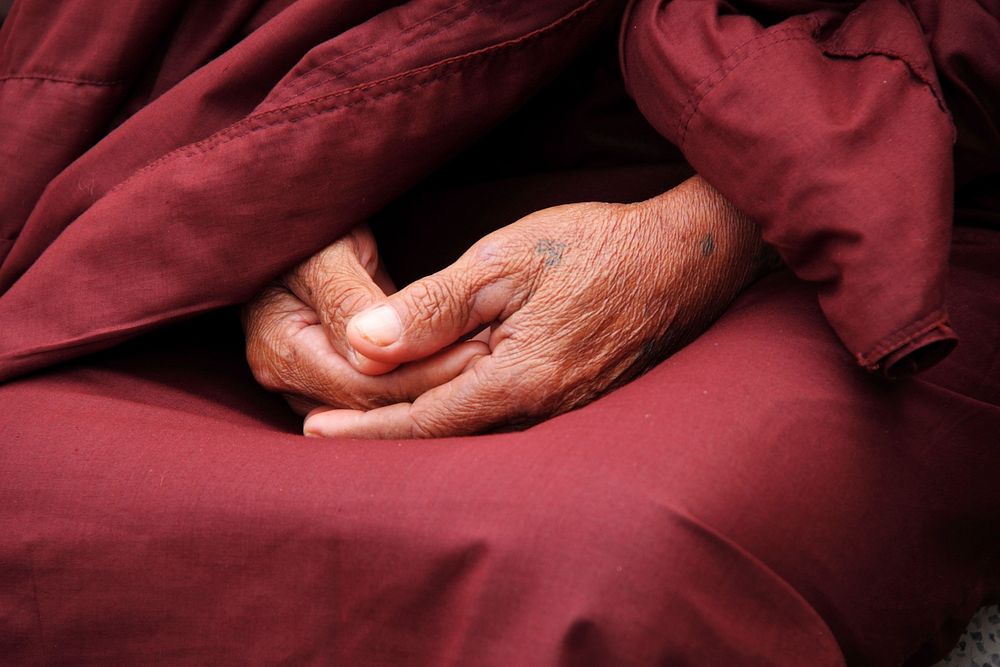 Meditating monk. Free public domain CC0 image.