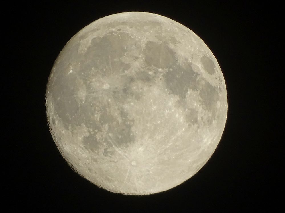 Moon in the night sky. Free public domain CC0 image.