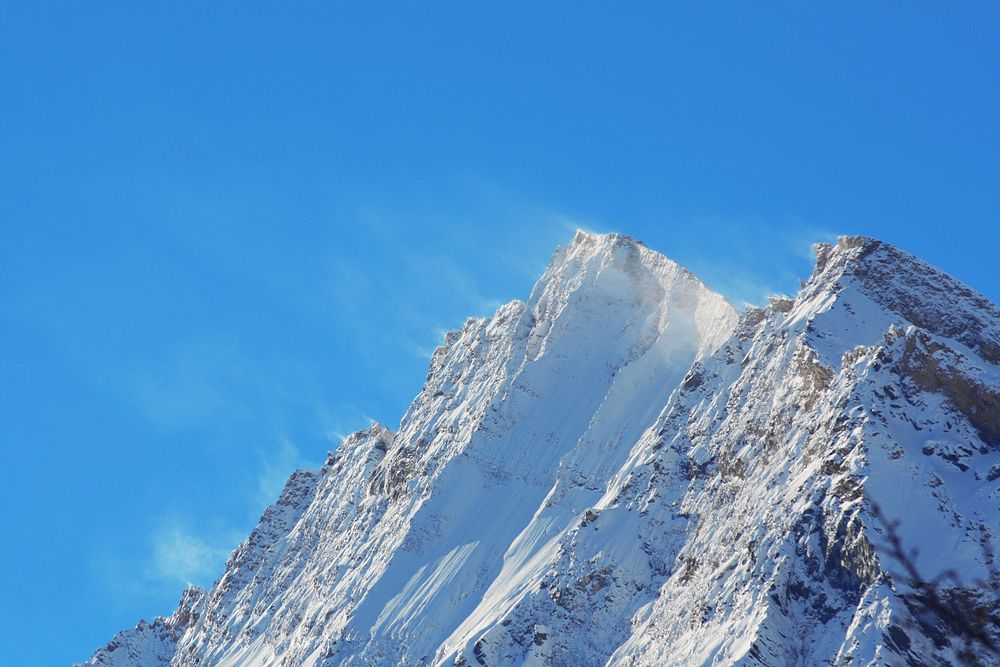 Snow-capped mountain. Free public domain CC0 photo. 