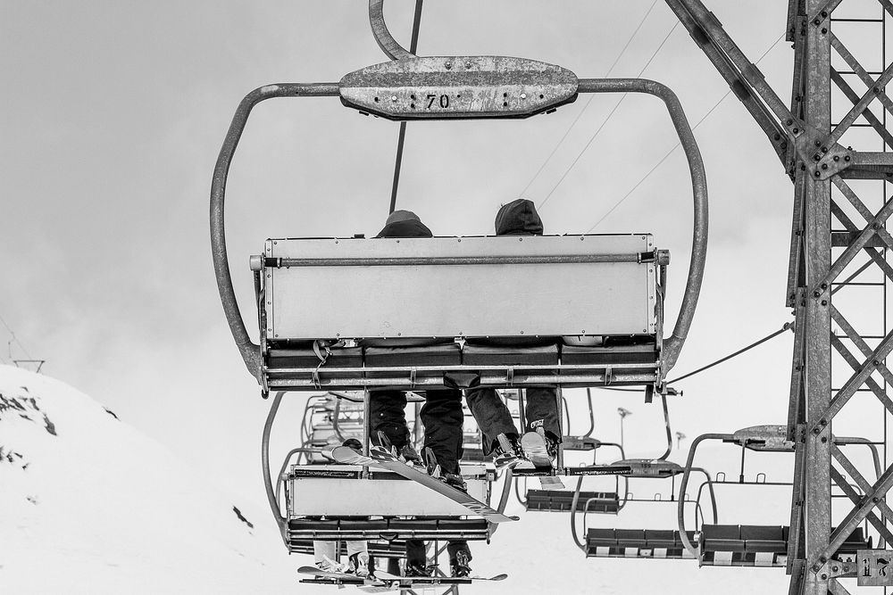 Ski chairlift. Free public domain CC0 photo.