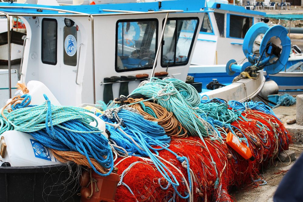 Fishing nets close up. Free public domain CC0 photo.