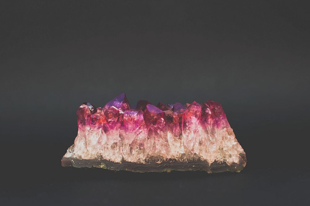 Pink ore, glass gem. Free public domain CC0 photo.