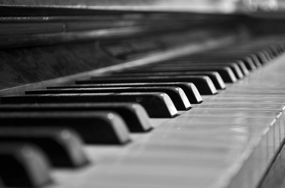 Black and white piano key. Free public domain CC0 image.