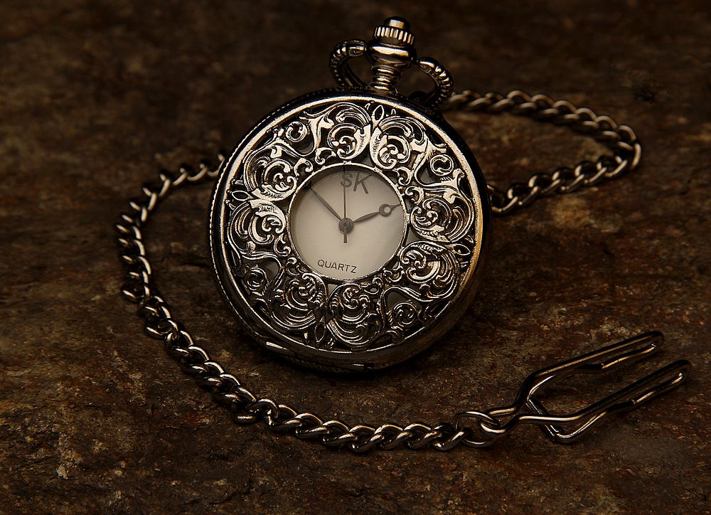 Antique pocketwatch, timepiece. Free public domain CC0 photo.