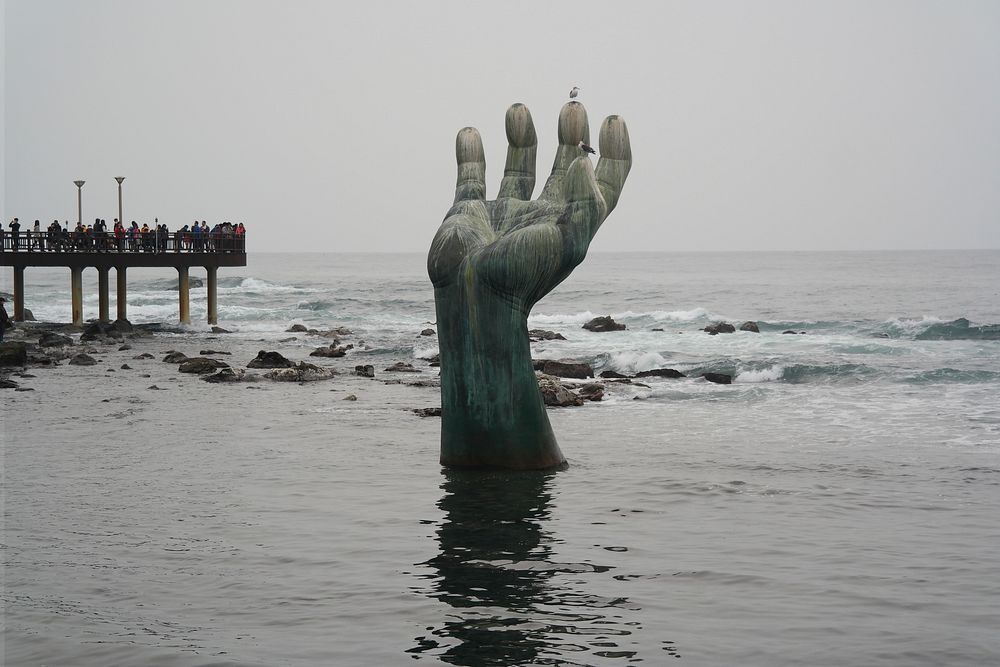 Hand statue in Antibes, France. Free public domain CC0 photo.