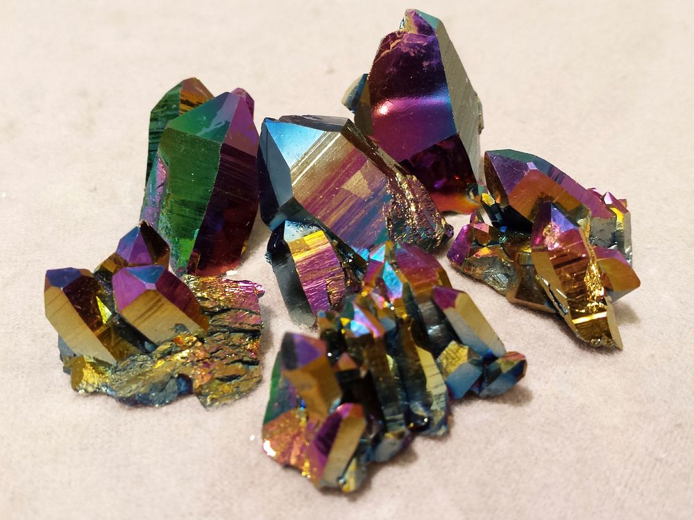 Rainbow quartz rough stone. Free public domain CC0 photo.