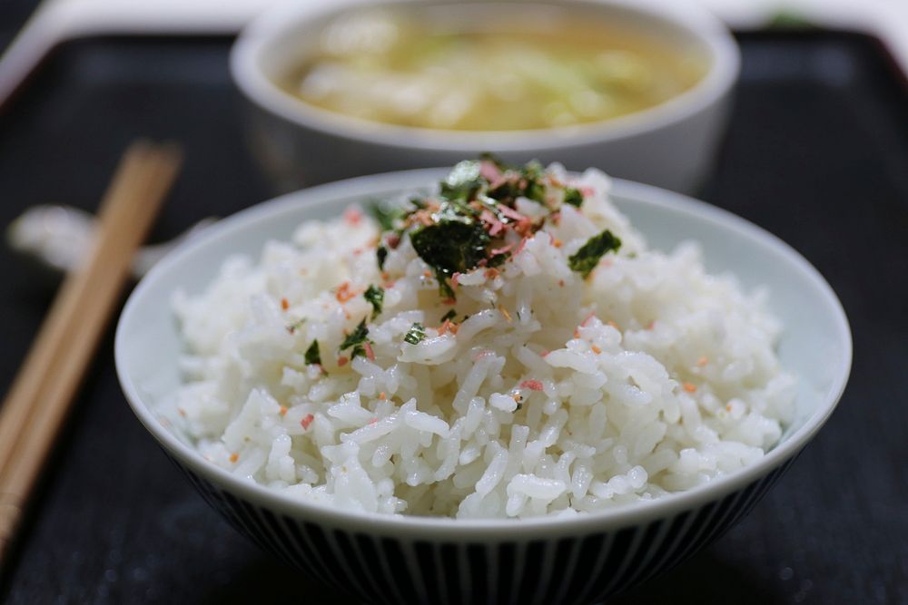 White rice, Japanese food image. Free public domain CC0 photo.