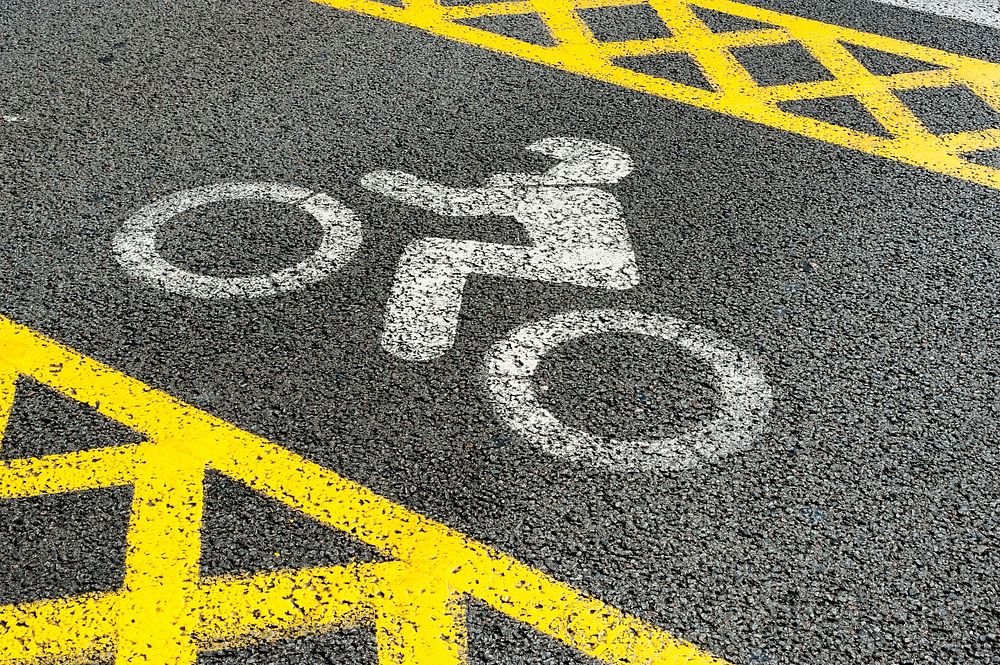 Bike road, bicycle sign. Free public domain CC0 image