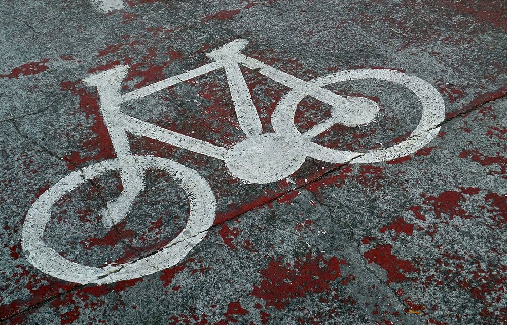 Bike road, bicycle sign. Free public domain CC0 image
