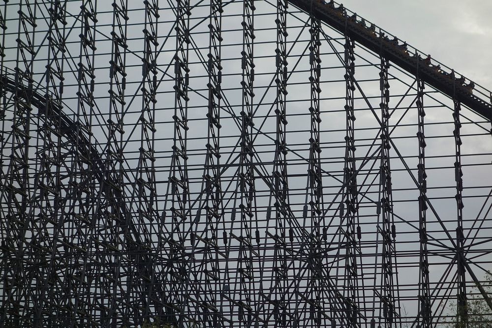 Roller coaster structure. Free public domain CC0 photo.
