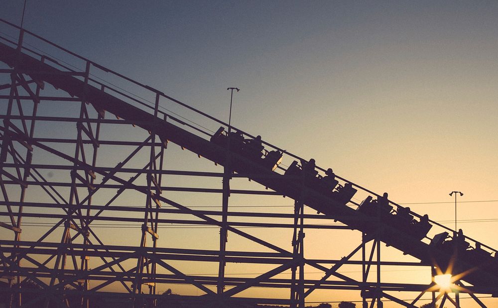 Rollercoaster, background photo. Free public domain CC0 image.