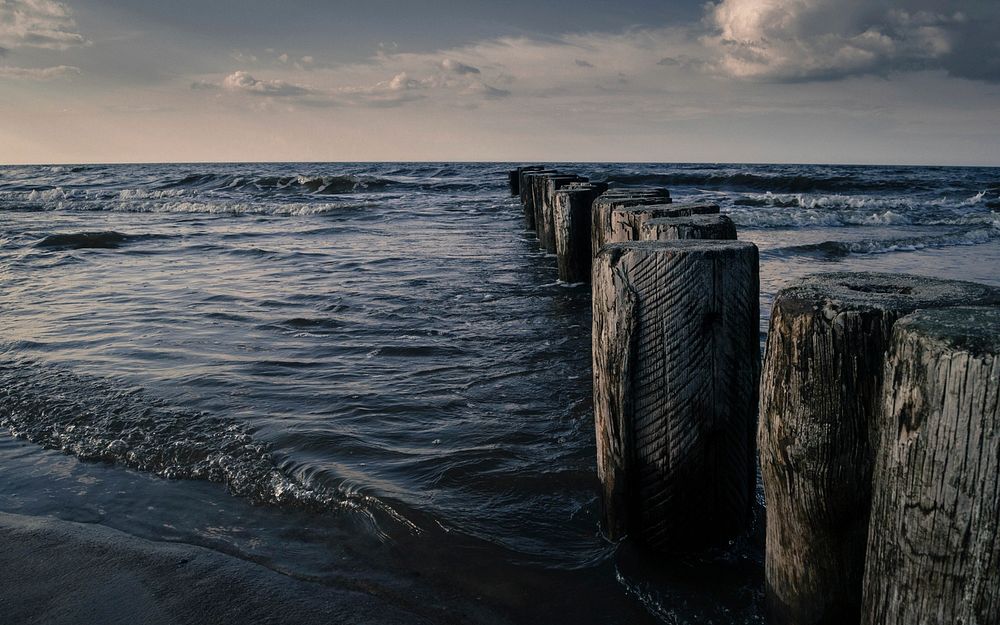 Peaceful crashing beach waves. Free public domain CC0 photo.