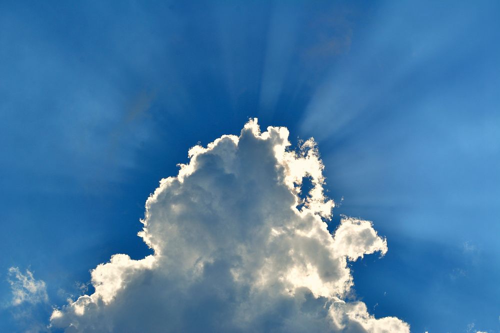 Blue sky cloud close up. Free public domain CC0 photo.