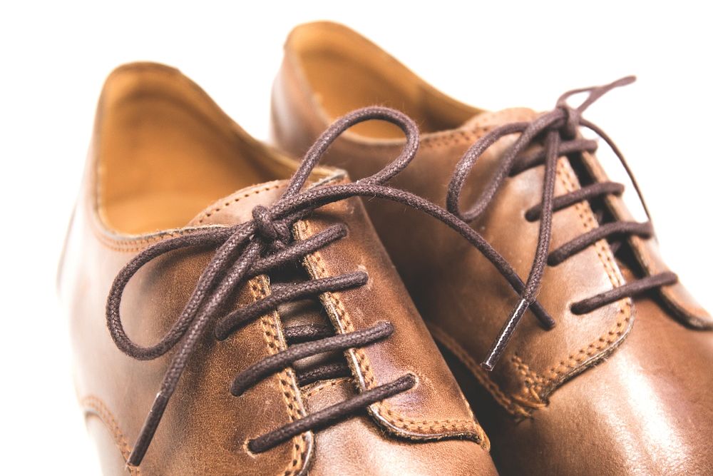 Brown leather shoes. Free public domain CC0 image.