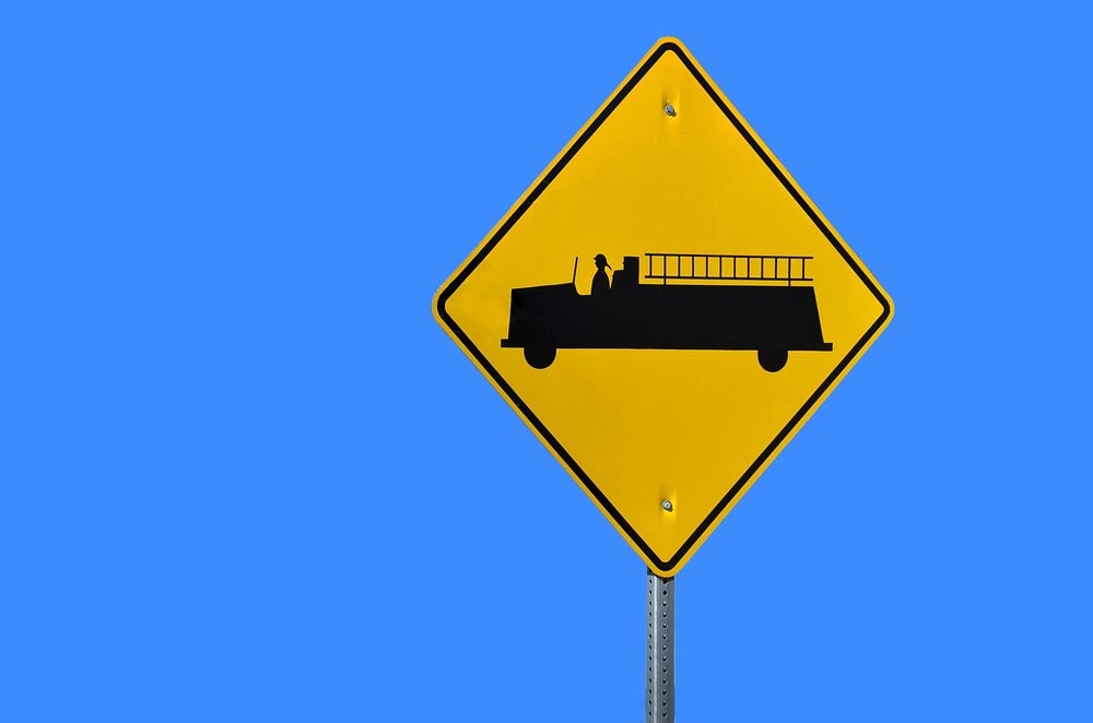 Truck ahead road sign. Free public domain CC0 photo.