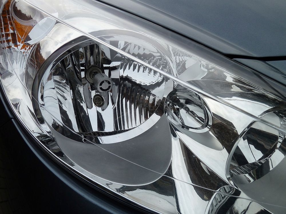 Car headlight. Free public domain CC0 photo.