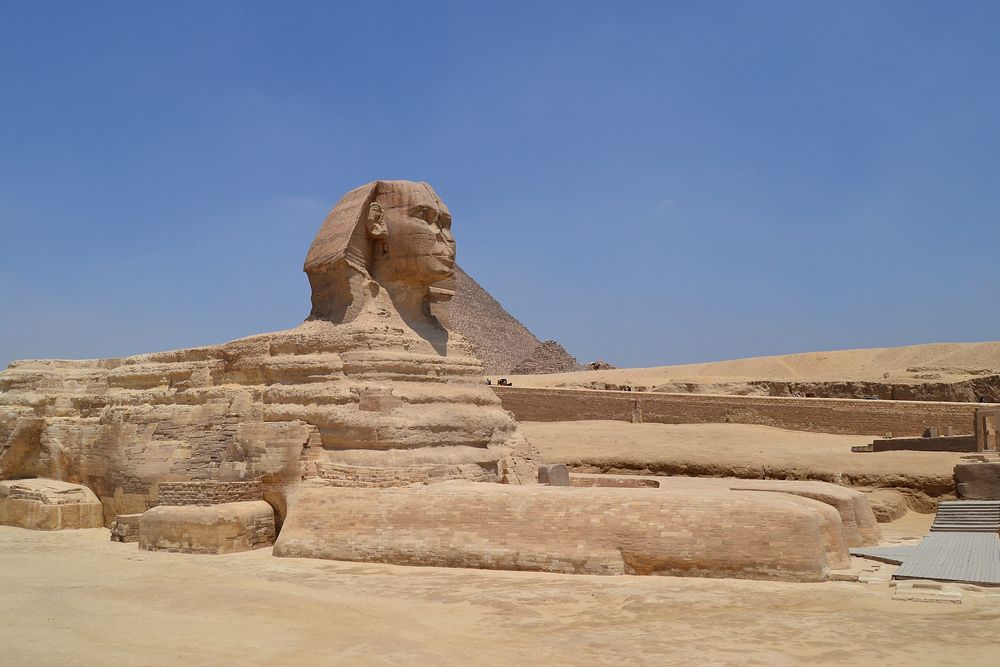 The Great Sphinx of Giza head's close up, free public domain CC0 photo