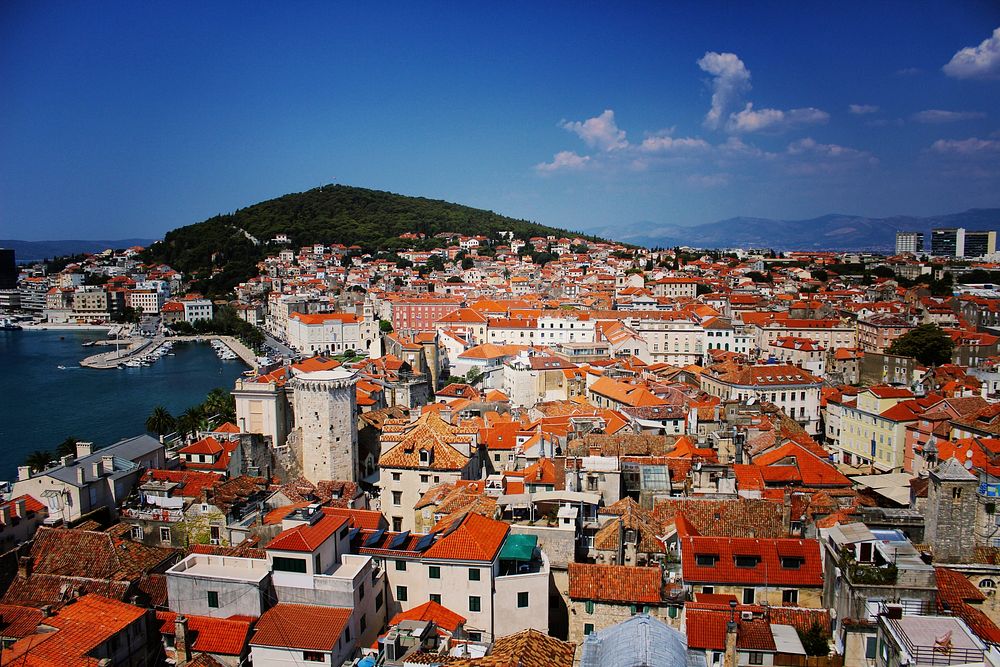 Scenic top view of Split old city. Free public domain CC0 image.