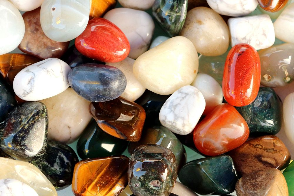 Bundle of colorful stones. Free public domain CC0 image.