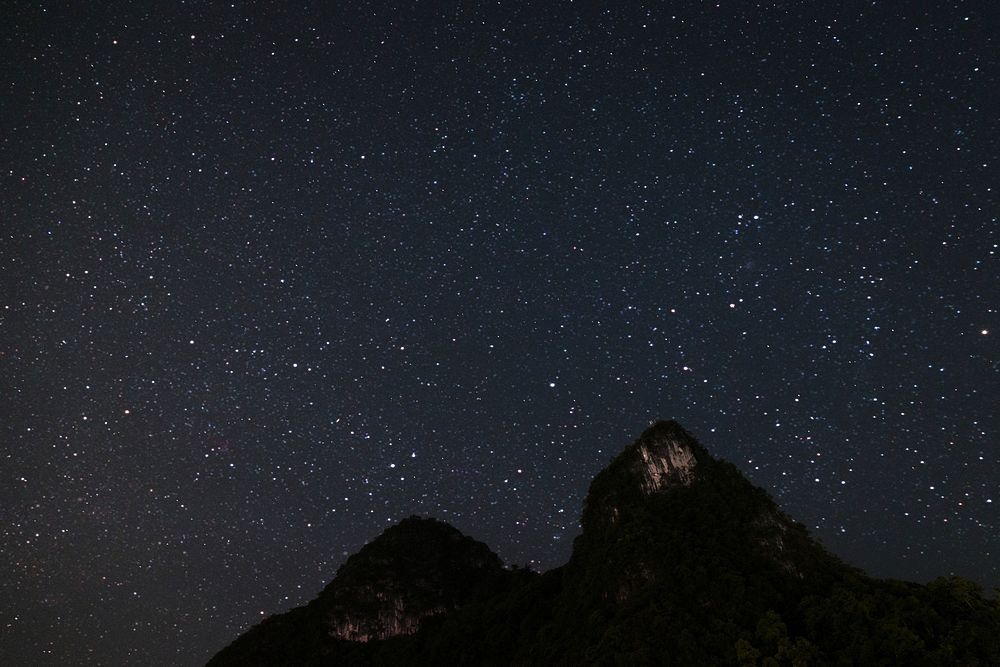Starry night sky. Free public domain CC0 photo.