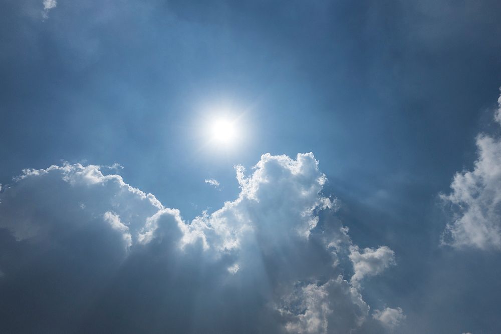 Sunbeam sky background. Free public domain CC0 photo.