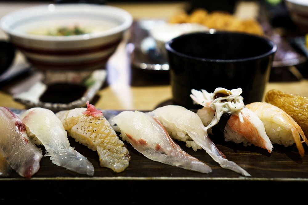 Sushi, Japanese food. Free public domain CC0 photo.