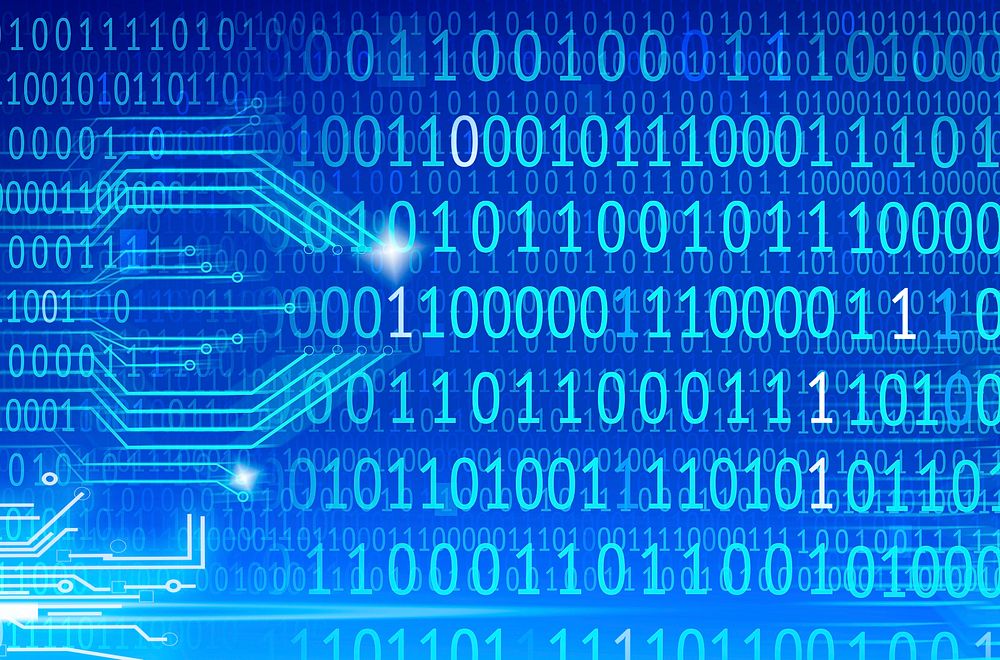 Binary computer code blue background | Premium Photo - rawpixel
