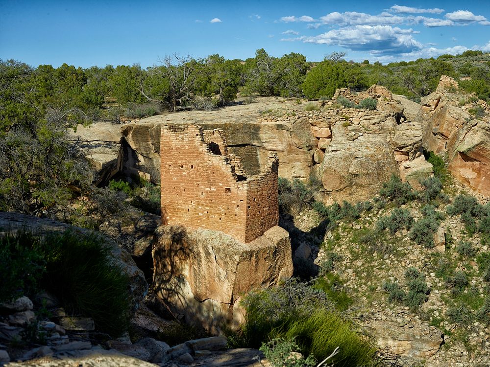 Masonry remnant in the Colorado portion of Hovenweep National Monument, a widely dispersed example of architectural ruins…