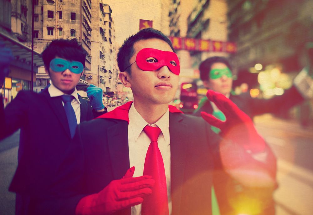 Chinese ethnicity business superheroes.