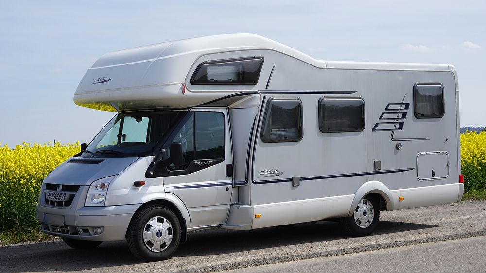 Hymer Ford Transit motorhome, Location unknown, 24 April 2017.