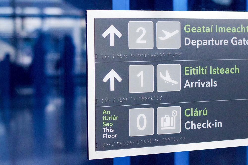 Free airport directional sign image, public domain CC0 photo.