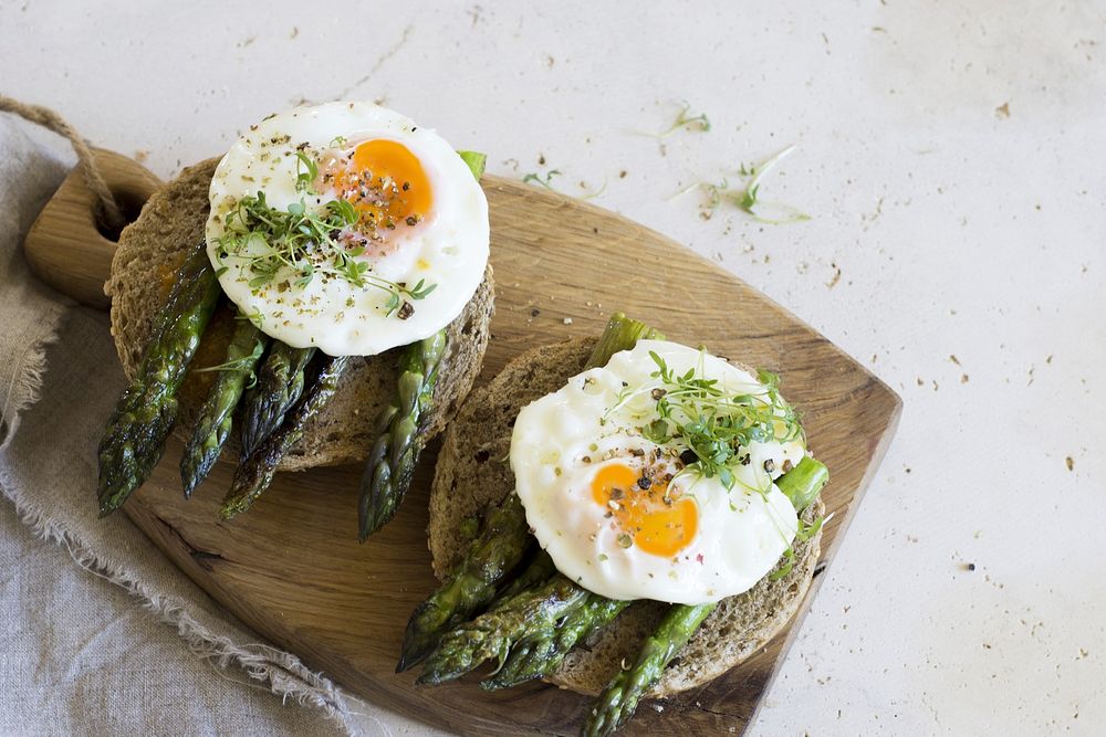 Free asparagus eggs breakfast image, public domain food CC0 photo.