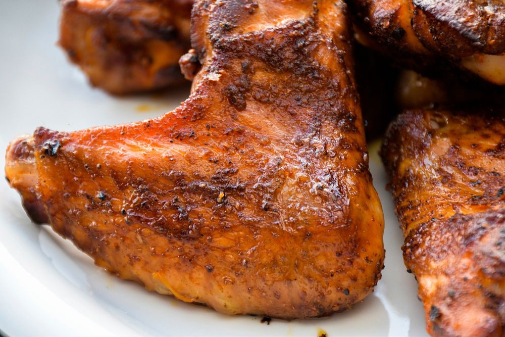 Free bbq chicken wings image, public domain food CC0 photo.