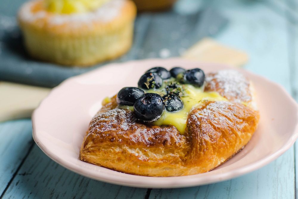 Free blueberry pastry photo, public domain breakfast CC0 images.