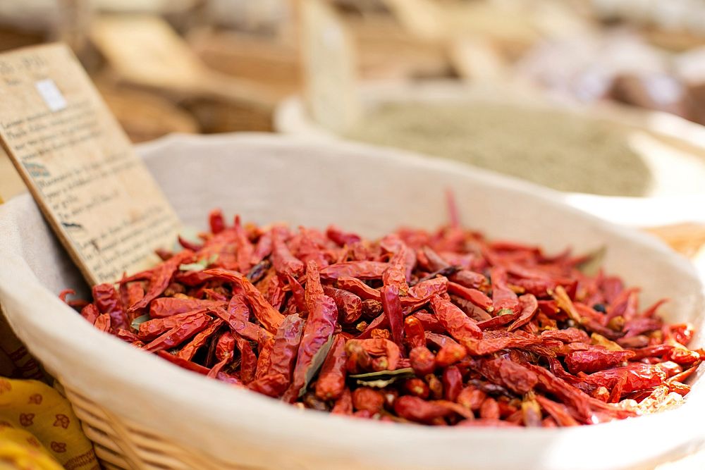 Free dried red peppers image, public domain food CC0 photo.
