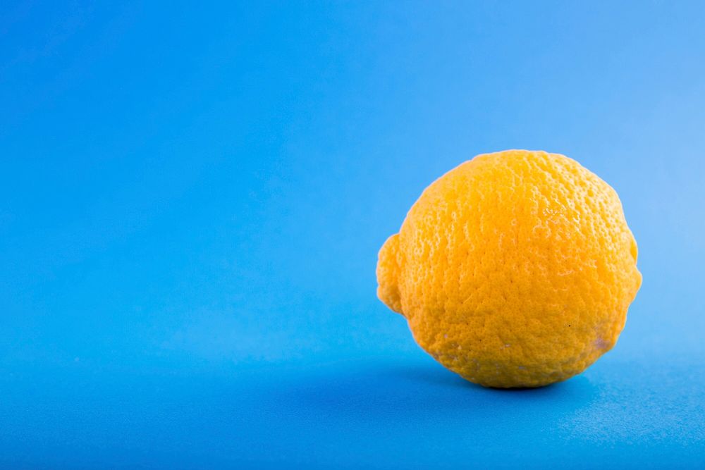 Lemon on Blue Background 