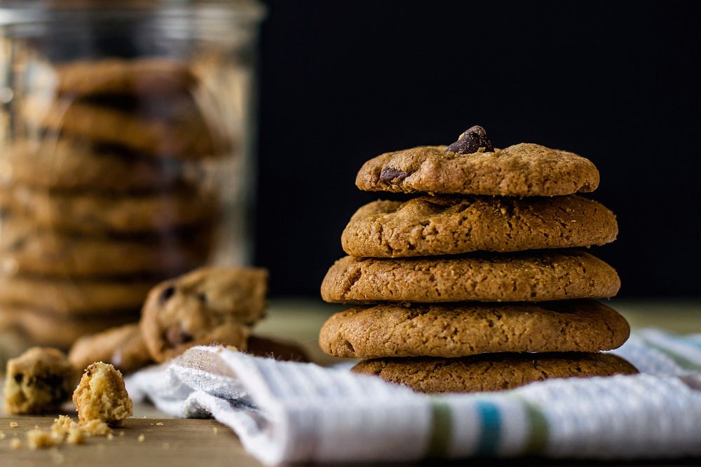 Homemade chocolate chip cookies. Free public domain CC0 photo.