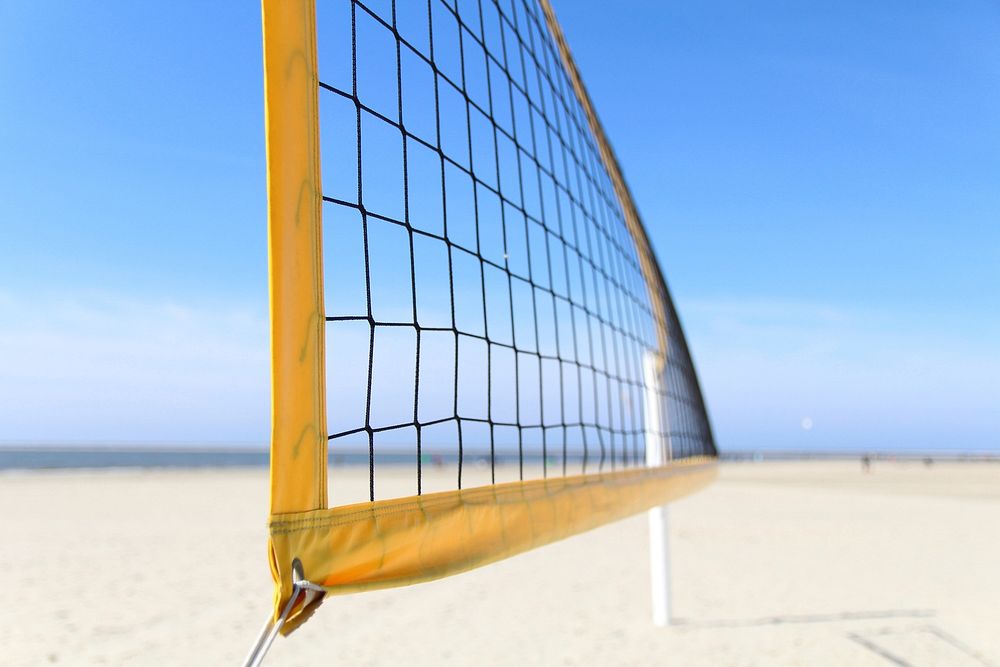 Beach volleyball net close up, free public domain CC0 photo.