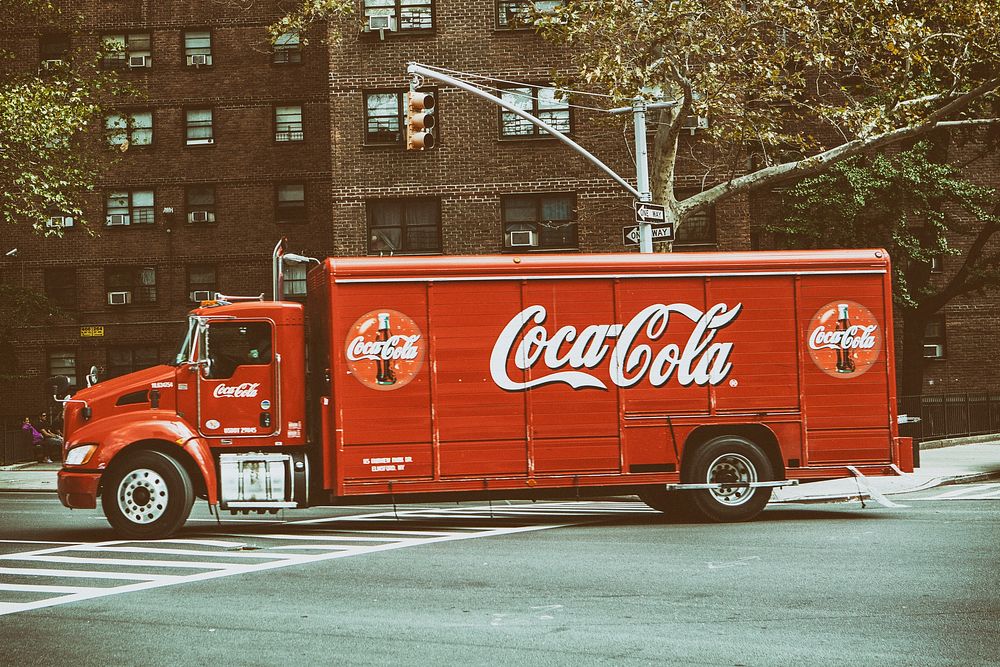 Coke truck on a street in New York City, NY, USA, date unknown