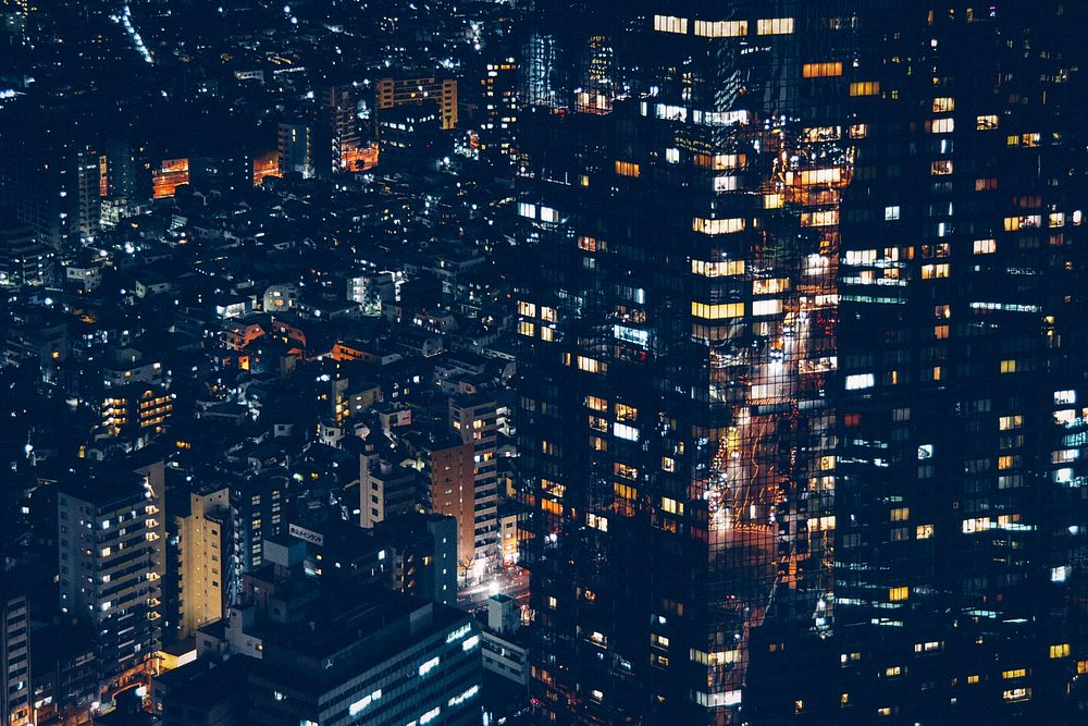 Free Tokyo city lights, public domain urban CC0 image. 