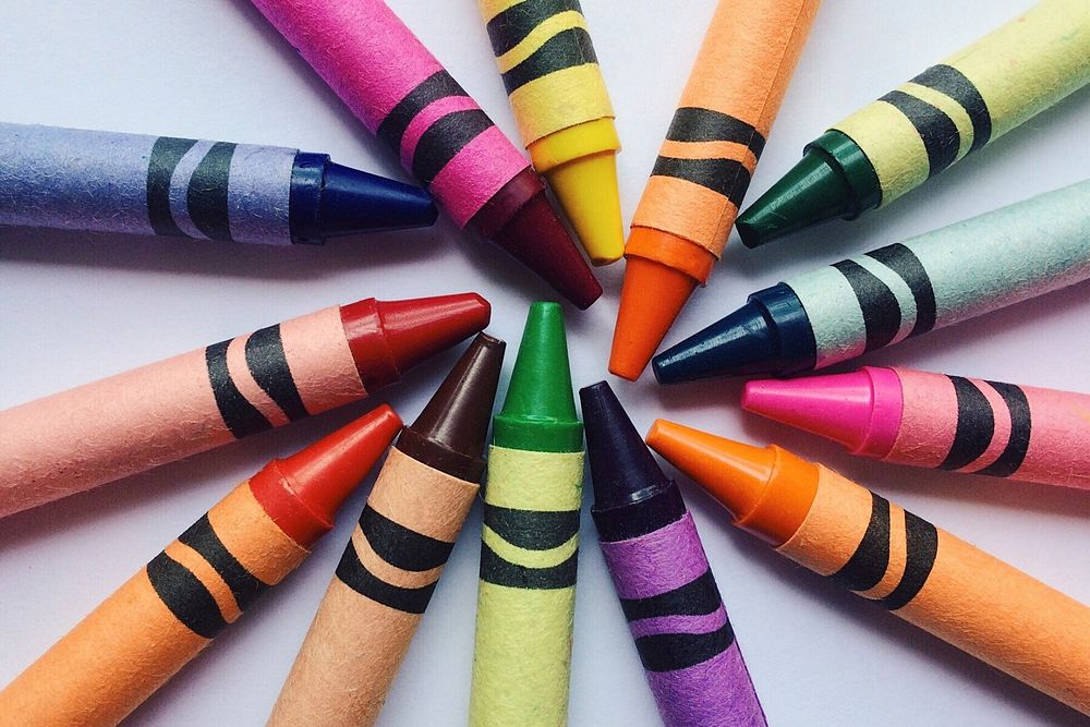 Colorful crayons background, free public domain CC0 image.