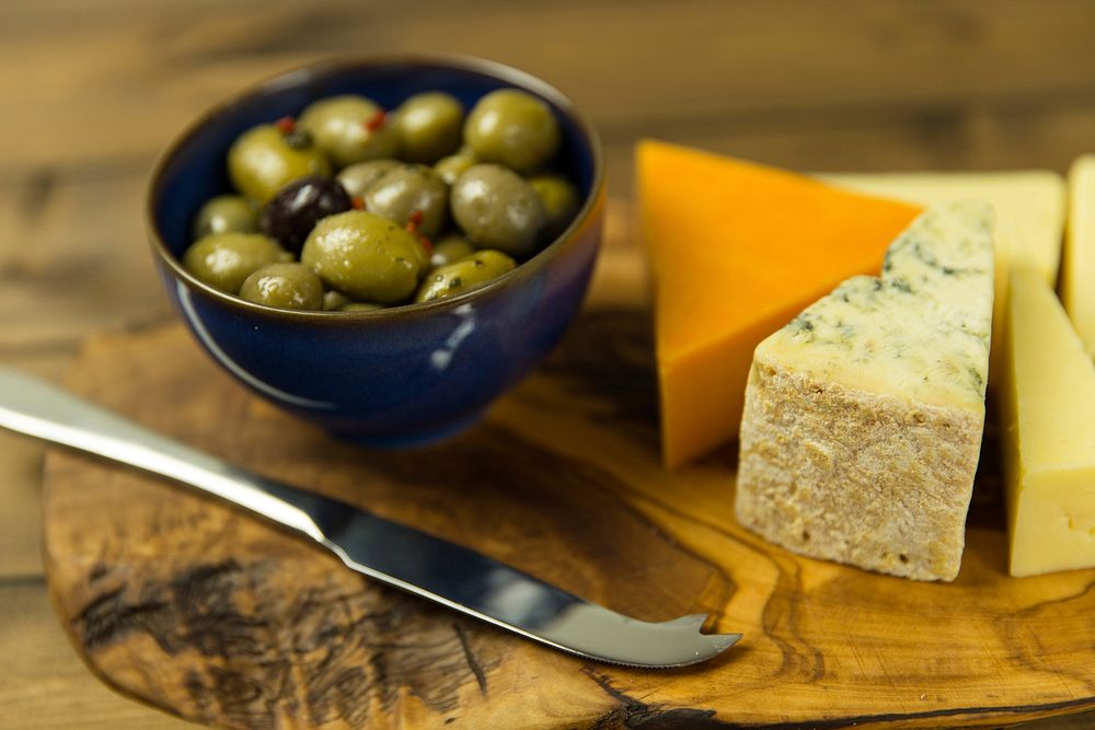 Free cheese & olives platter image, public domain food CC0 photo.