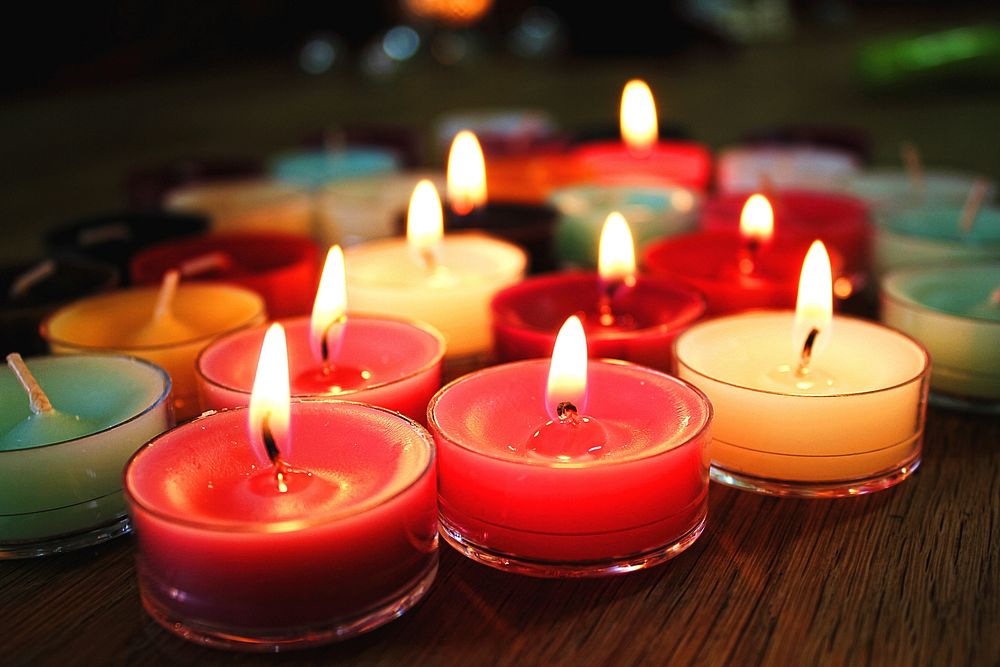 Free Christmas candles image, public domain holiday CC0 photo.