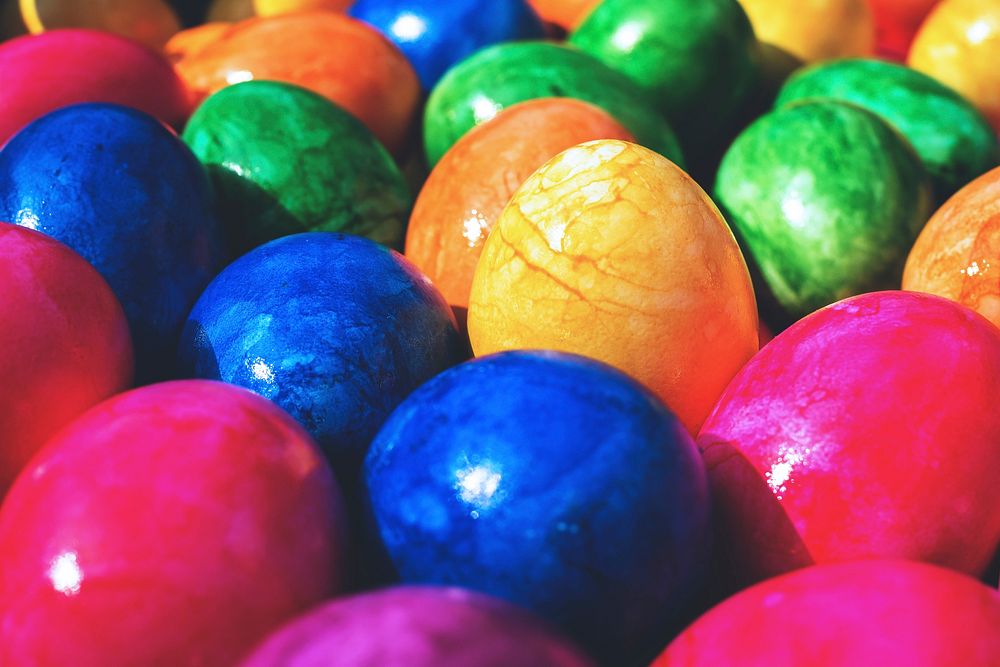 Free colorful Easter eggs image, public domain CC0 photo.