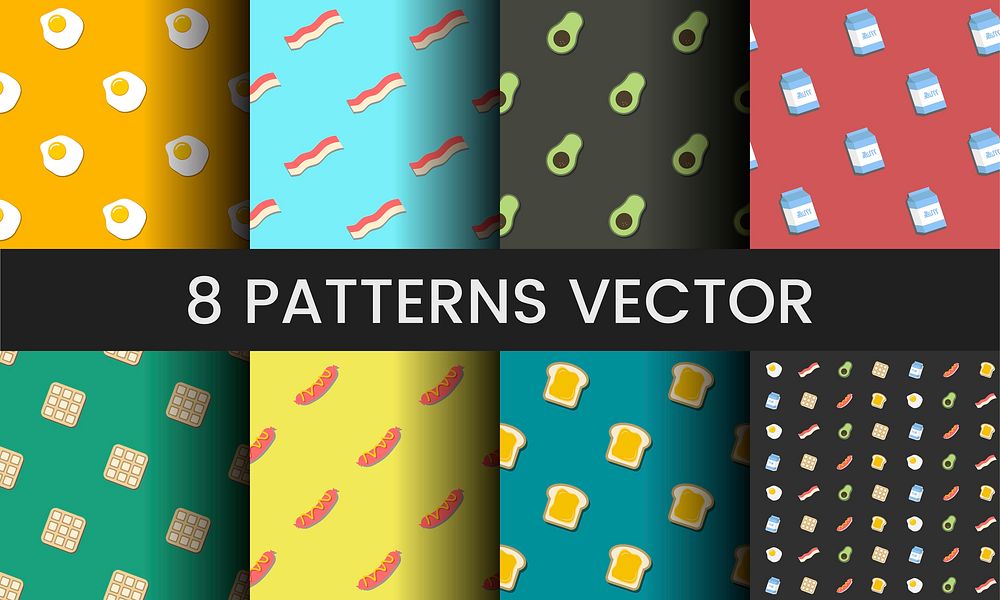 Collection of pattern vectors illustration