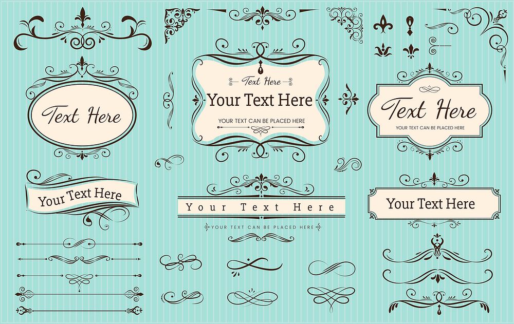 Collection set of label ornament vector illustration