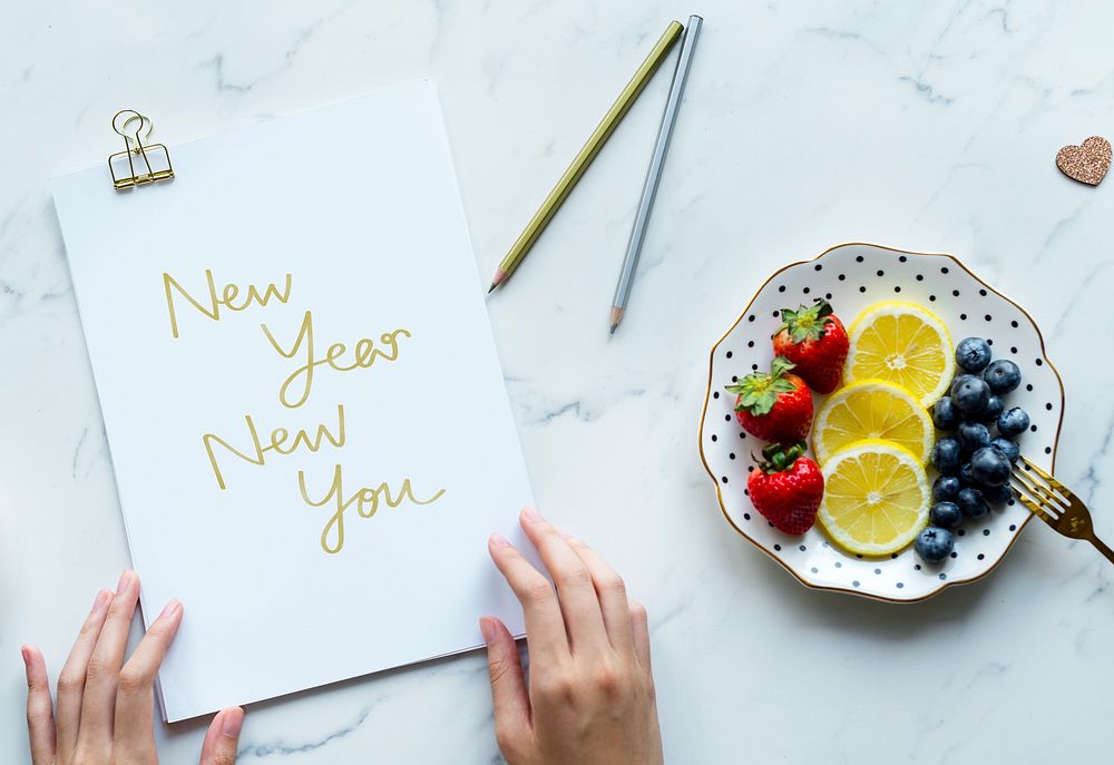 Woman writing New Year New You