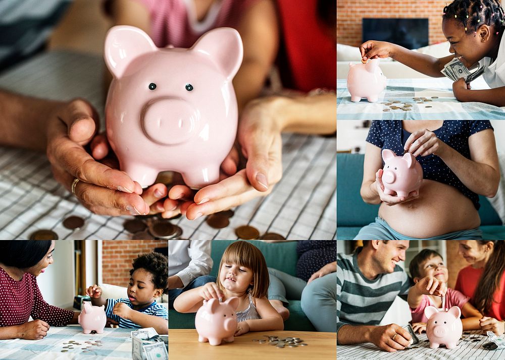 Compilation of saving money images